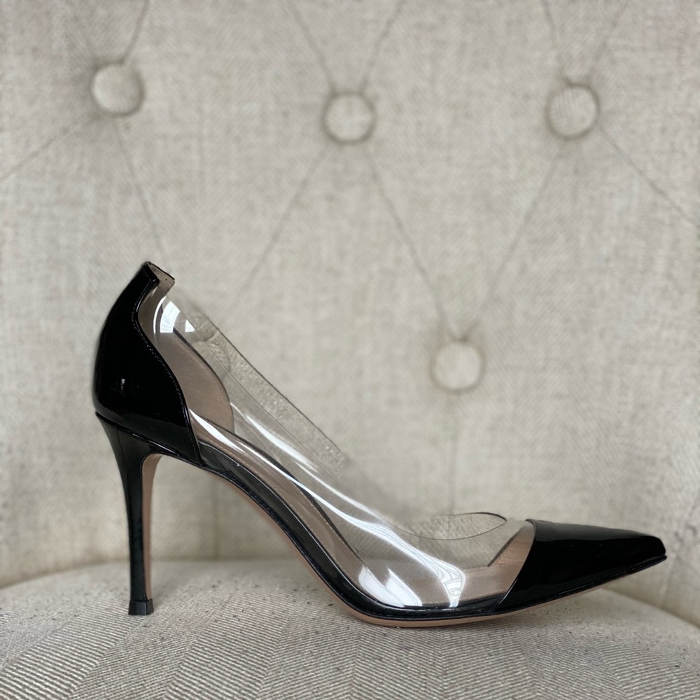 Gianvito Rossi 85 Plexi and Leather Pumps